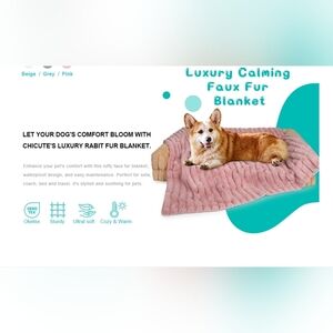 New Waterproof Luxury Plush Dog Blanket Washable Soft Pink 30x40 Pet Protection